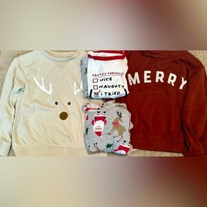 5/5T Christmas Santa Holiday Sweatshirts & Pajamas